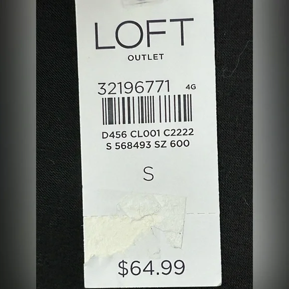 "NWT" LOFT Mock Neck Sweatshirt Pullover In Black- Women's Small - Picture 3 of 9